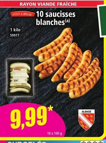 Norma 10 saucisses blanches offre