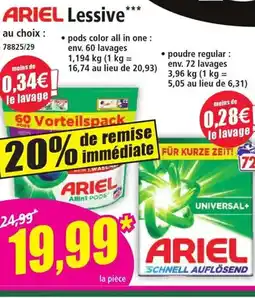 Norma ARIEL Lessive offre