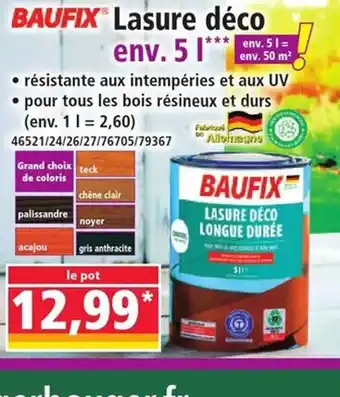 Norma BAUFIX Lasure déco offre