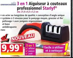 Norma 3 en 1 Aiguiseur à couteaux professionnel Starlyf offre