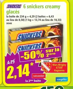 Norma SNICKERS 6 snickers creamy glacés offre