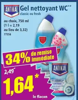 Norma ANTIKAL Gel nettoyant WC offre