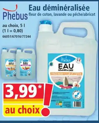 Norma PHEBUS Eau déminéralisée offre
