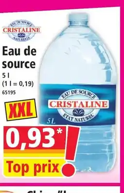 Norma CRISTALINE Eau de source offre