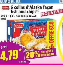 Norma FINDUS 6 colins d'Alaska façon fish and chips offre