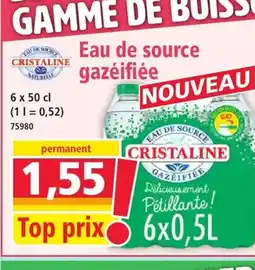 Norma CRISTALINE Eau de source gazéifiée offre