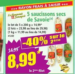 Norma 5 saucissons secs de Savoie offre