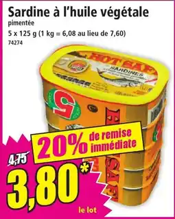 Norma Sardine à l'huile végétale offre