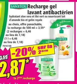 Norma SANYTOL Recharge gel lavant antibactérien offre