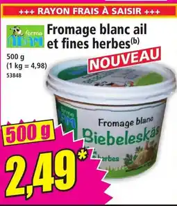 Norma Fromage blanc ail et fines herbes offre