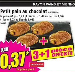 Norma Petit pain au chocolat au beurre offre