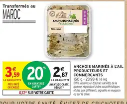 Intermarché Hyper Anchois marinés à l'ail producteurs et commercants offre