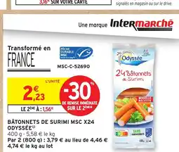 Intermarché Hyper ODYSSÉE Bâtonnets de surimi msc x24 offre