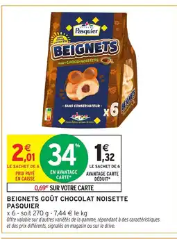 Intermarché Hyper PASQUIER Beignets goût chocolat noisette offre