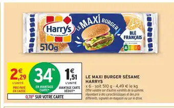 Intermarché Hyper HARRYS Le maxi burger sésame offre