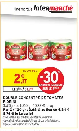 Intermarché Hyper FIORINI Double concentré de tomates offre