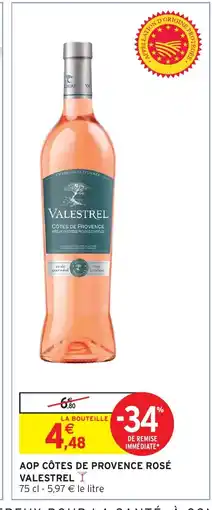 Intermarché Hyper VALESTREL Aop côtes de provence rosé offre