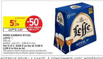 Intermarché Hyper LEFFE Bière d'abbaye rituel offre