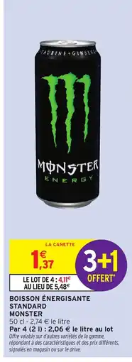 Intermarché Hyper MONSTER Boisson énergisante standard offre