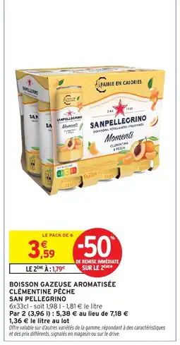 Intermarché Hyper SAN PELLEGRINO Boisson gazeuse aromatisée clémentine pêche offre