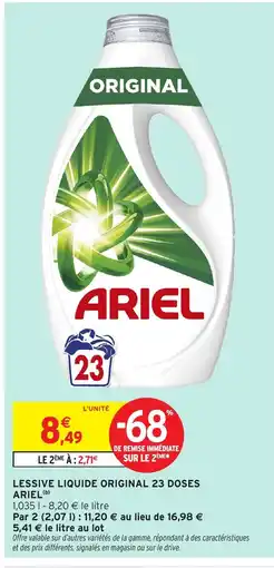 Intermarché Hyper ARIEL Lessive liquide original 23 doses offre
