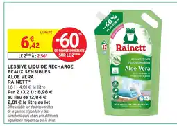 Intermarché Hyper RAINETT Lessive liquide recharge peaux sensibles aloe vera offre