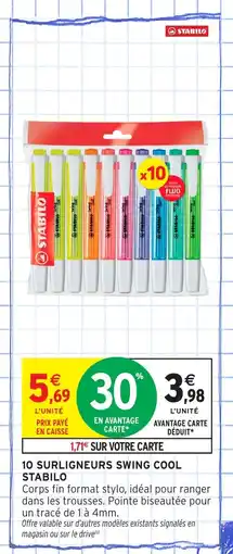 Intermarché Hyper STABILO 10 surligneurs swing cool offre