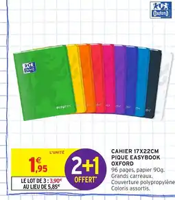 Intermarché Hyper OXFORD Cahier pique easybook offre