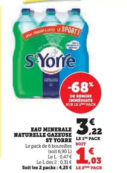 Hyper U ST YORRE Eau minerale naturelle gazeuse offre