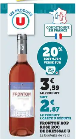 Hyper U Fronton aop rose roc de breyssac u offre