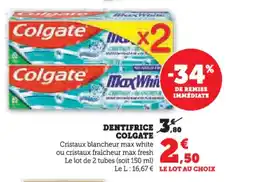 Hyper U COLGATE Dentifrice offre