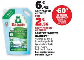 Hyper U RAINETT Lessive liquide offre