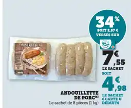 Hyper U Andouillette de porc offre