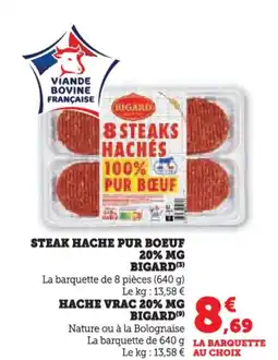 Hyper U BIGARD Steak hache pur boeuf offre