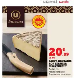 Hyper U Saint-nectaire aop fermier u saveurs offre