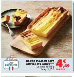 Hyper U Bande flan au lait entier u 6 parts offre