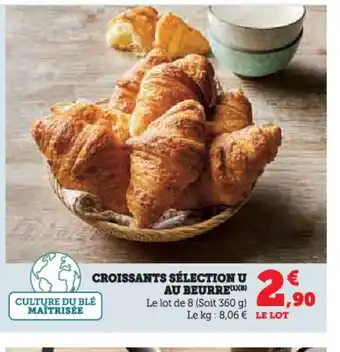 Hyper U Croissants sélection u au beurre offre