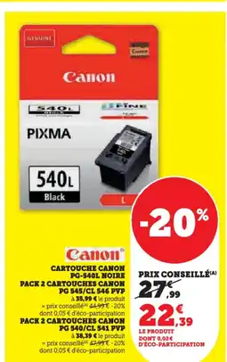 Hyper U CANON Cartouche canon pg-540l noire offre