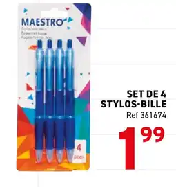 Trafic Set de 4 stylos-bille offre