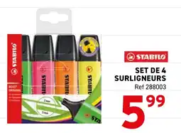 Trafic STABILO Set de 4 surligneurs offre