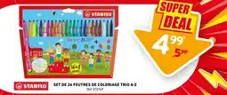Trafic STABILO Set de 24 feutres de coloriage trio a-z offre