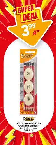 Trafic BiC Set de 10 crayons hb graphite gilbert offre