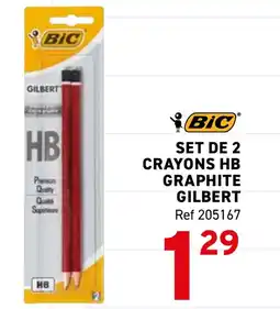 Trafic BiC Set de 2 crayons hb graphite gilbert offre