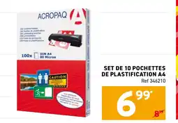 Trafic Set de 10 pochettes de plastification a4 offre