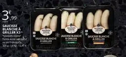E.Leclerc SAUCISSE BLANCHE À GRILLER X3 offre