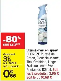 Carrefour Drive Febreze - brume d'air en spray offre