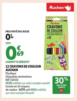 Auchan AUCHAN 12 Crayons de couleur offre