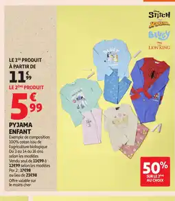 Auchan Pyjama enfant offre