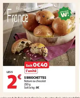 Auchan 5 briochettes offre