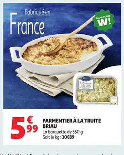 Auchan Parmentier à la truite briau offre